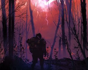 Preview wallpaper soldier, silhouette, sci-fi, fantasy, art