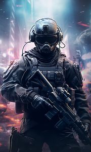 Preview wallpaper soldier, special forces, machine gun, weapon, army