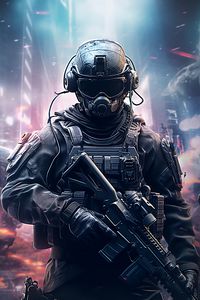 Preview wallpaper soldier, special forces, machine gun, weapon, army