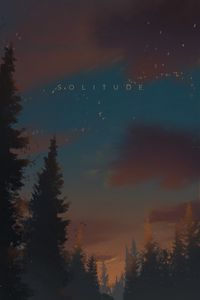 Preview wallpaper solitude, word, text, forest, art
