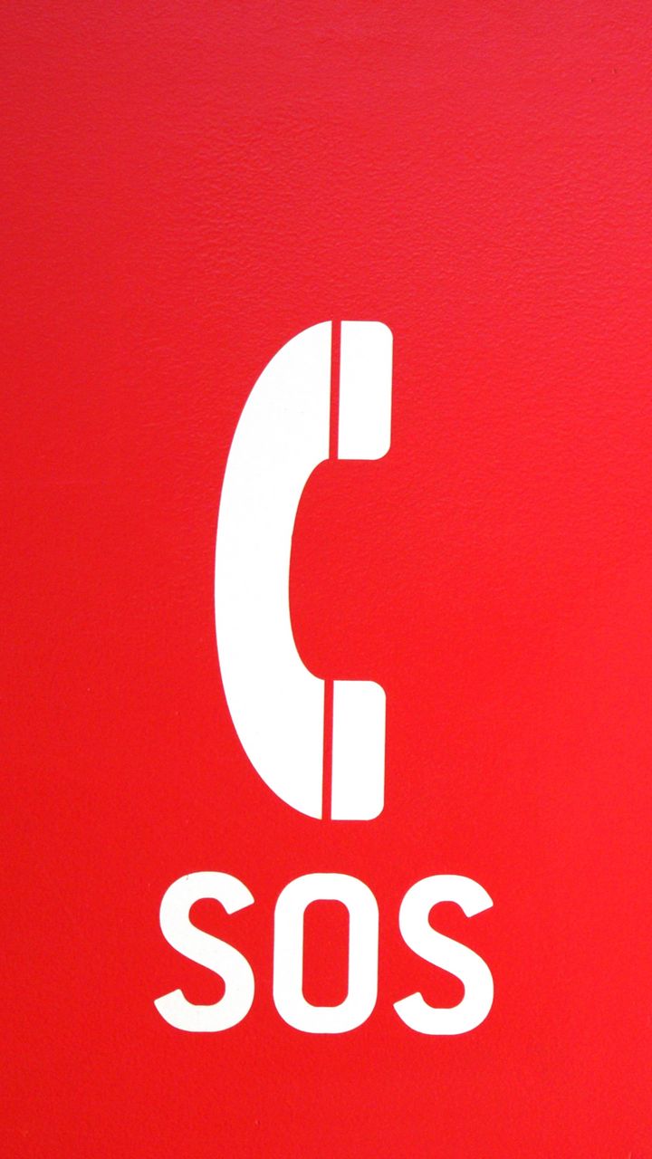 720x1280 Wallpaper sos, word, alarm, call, red