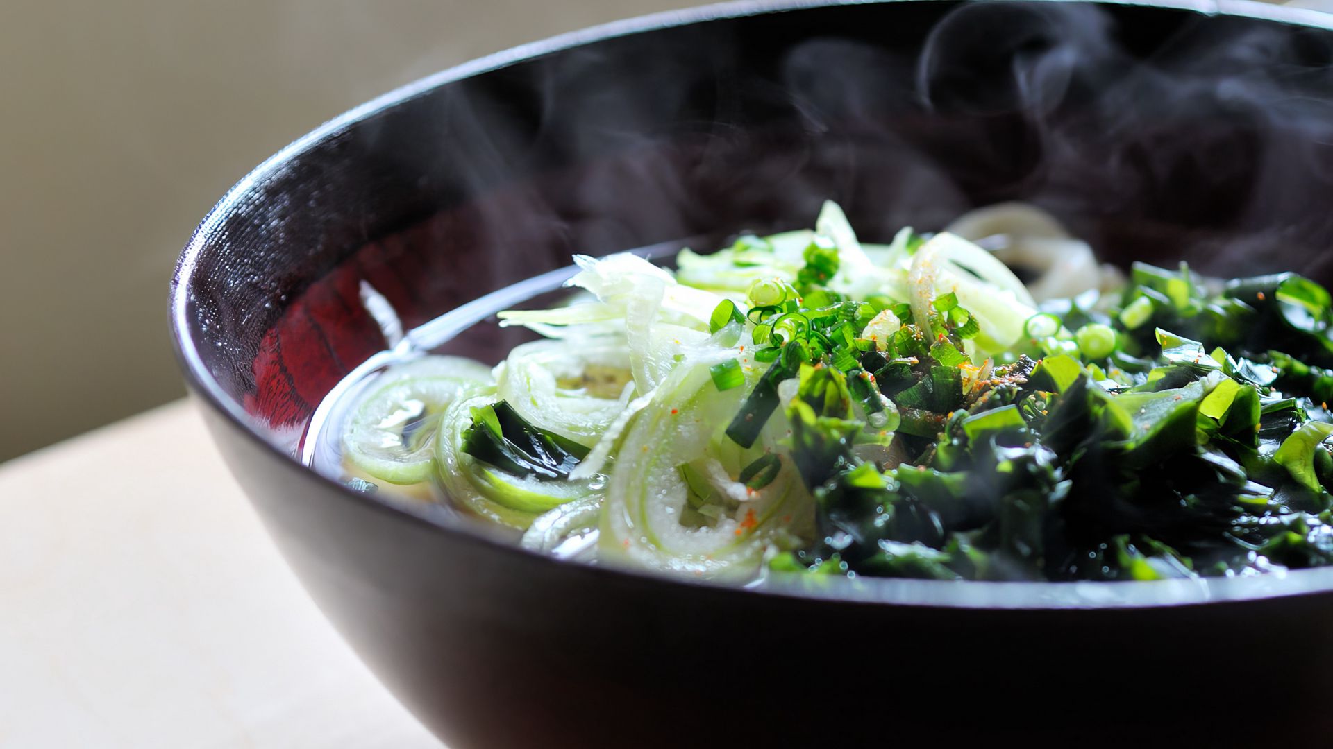 1920x1080 Wallpaper soup, greens, steam, hot, asia, food