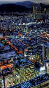 Preview wallpaper south korea, skyscrapers, top view, hdr