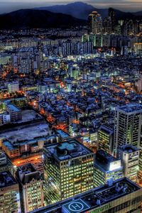 Preview wallpaper south korea, skyscrapers, top view, hdr