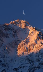 Preview wallpaper south tyrol, mountains, moon, sky