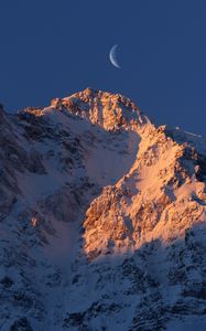 Preview wallpaper south tyrol, mountains, moon, sky