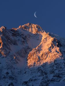 Preview wallpaper south tyrol, mountains, moon, sky