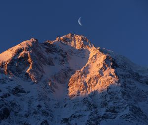 Preview wallpaper south tyrol, mountains, moon, sky