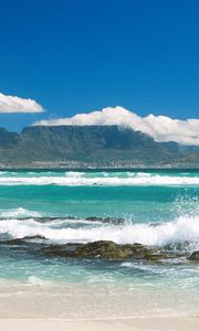 Preview wallpaper southern africa, coast, sea, waves, land