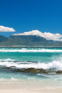 Preview wallpaper southern africa, coast, sea, waves, land