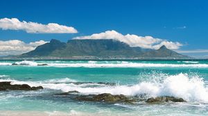 Preview wallpaper southern africa, coast, sea, waves, land