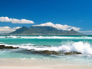 Preview wallpaper southern africa, coast, sea, waves, land