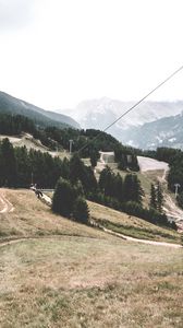 Preview wallpaper southern alps, mountains, trees, building