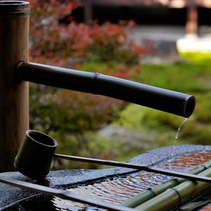 Preview wallpaper sozu, bamboo, water, japanese garden