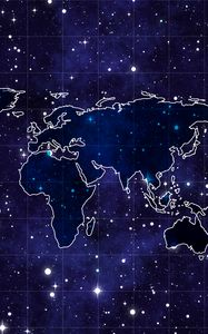 Preview wallpaper space, continents, map