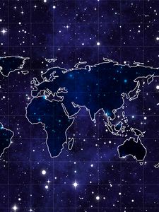Preview wallpaper space, continents, map