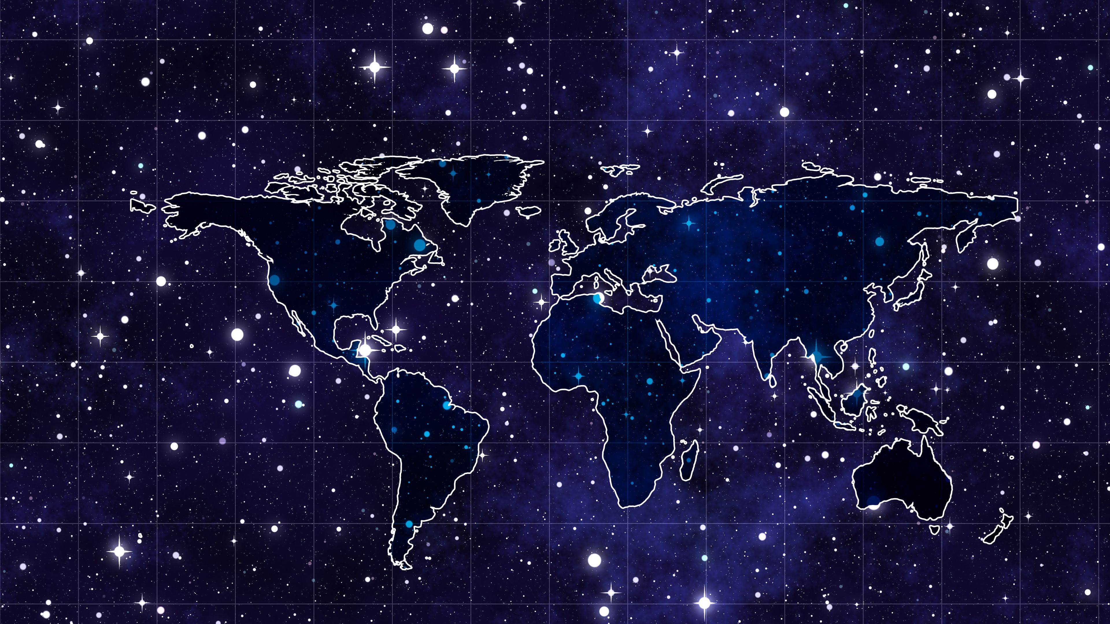 3840x2160 Wallpaper space, continents, map