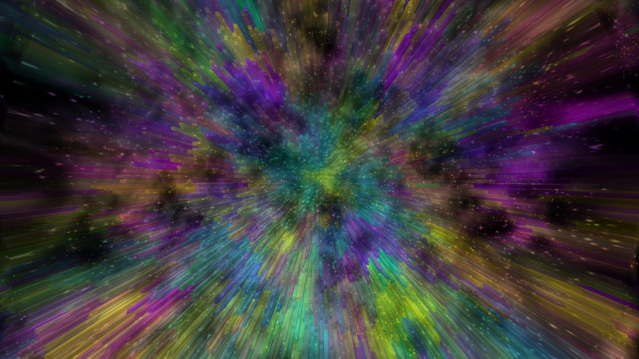 Wallpaper space explosion, scattering, colorful, abstraction