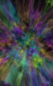 Preview wallpaper space explosion, scattering, colorful, abstraction