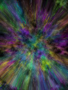 Preview wallpaper space explosion, scattering, colorful, abstraction