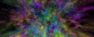 Preview wallpaper space explosion, scattering, colorful, abstraction