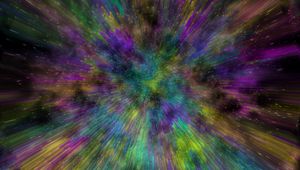 Preview wallpaper space explosion, scattering, colorful, abstraction