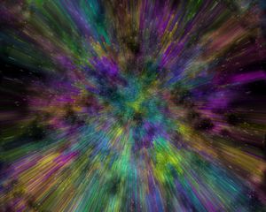 Preview wallpaper space explosion, scattering, colorful, abstraction