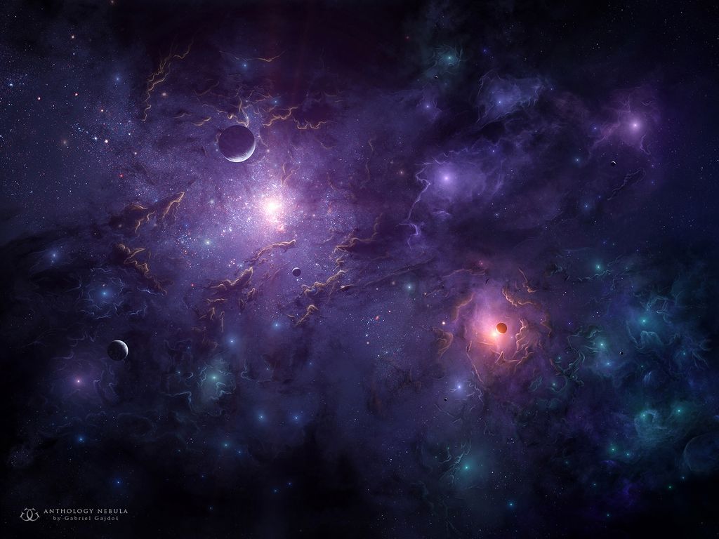 Download wallpaper 1024x768 space, galaxy, shine, planets, clouds ...