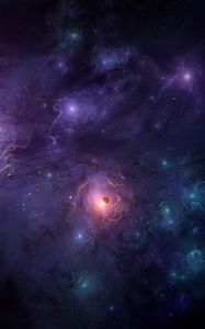 Preview wallpaper space, galaxy, shine, planets, clouds, stars