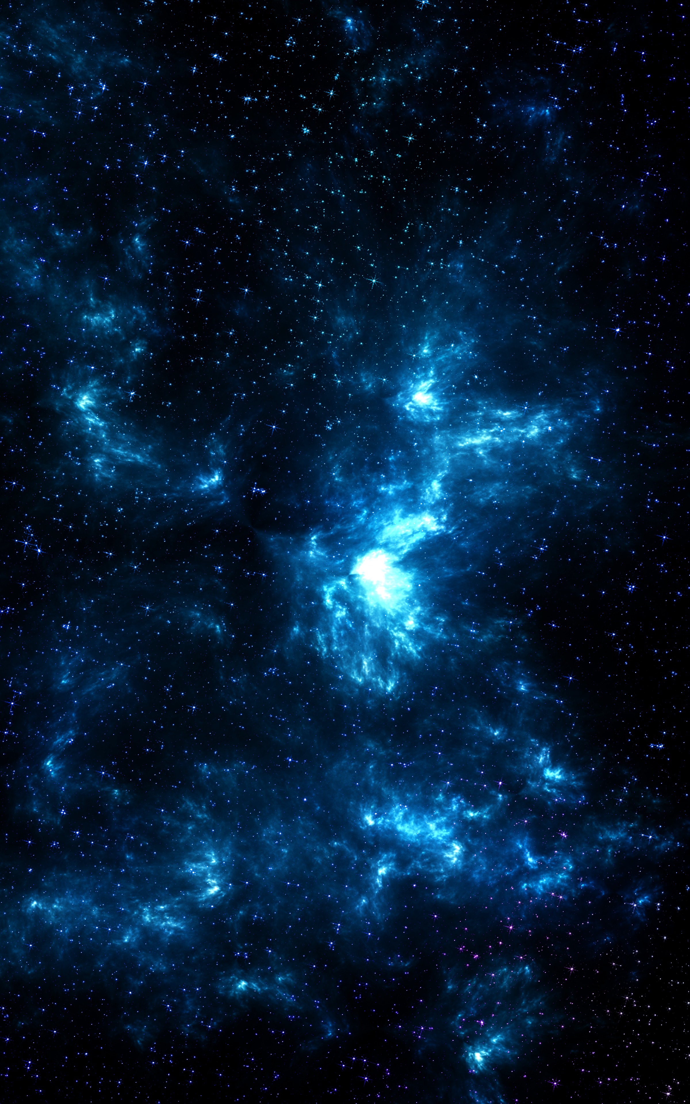 Download wallpaper 2400x3840 space, galaxy, shine, stars, blue, dark hd  background