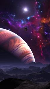 Preview wallpaper space, open space, planets, art, colorful