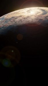 Preview wallpaper space, planet, ball, lens flare