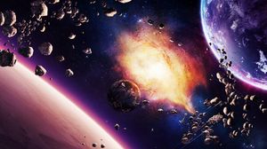 Preview wallpaper space, planet, explosion, light