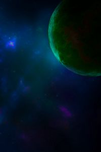 Preview wallpaper space, planet, lens flare, stars