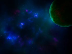 Preview wallpaper space, planet, lens flare, stars