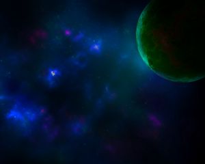 Preview wallpaper space, planet, lens flare, stars