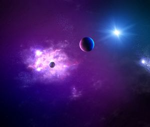 Preview wallpaper space, planet, light, galaxy