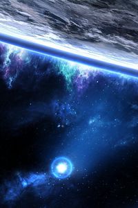 Preview wallpaper space, planet, orbit, close-up, stars
