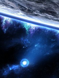 Preview wallpaper space, planet, orbit, close-up, stars