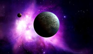 Preview wallpaper space, planet, stars, nebula, light