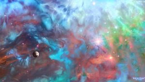 Preview wallpaper space, planet, universe, clouds, stars, colorful