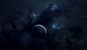 Preview wallpaper space, planets, nebula, dark, stars, universe