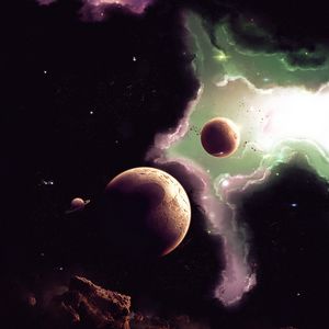 Preview wallpaper space, planets, nebula, galaxy, asteroids