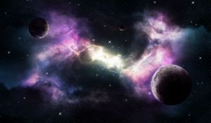 Preview wallpaper space, planets, nebula, stars, universe