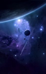 Preview wallpaper space, planets, satellites, stars, deep