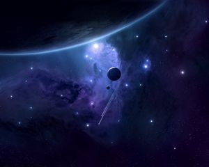 Preview wallpaper space, planets, satellites, stars, deep