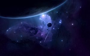 Preview wallpaper space, planets, satellites, stars, deep
