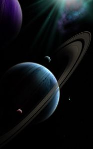 Preview wallpaper space, planets, shine, galaxy, dark, universe