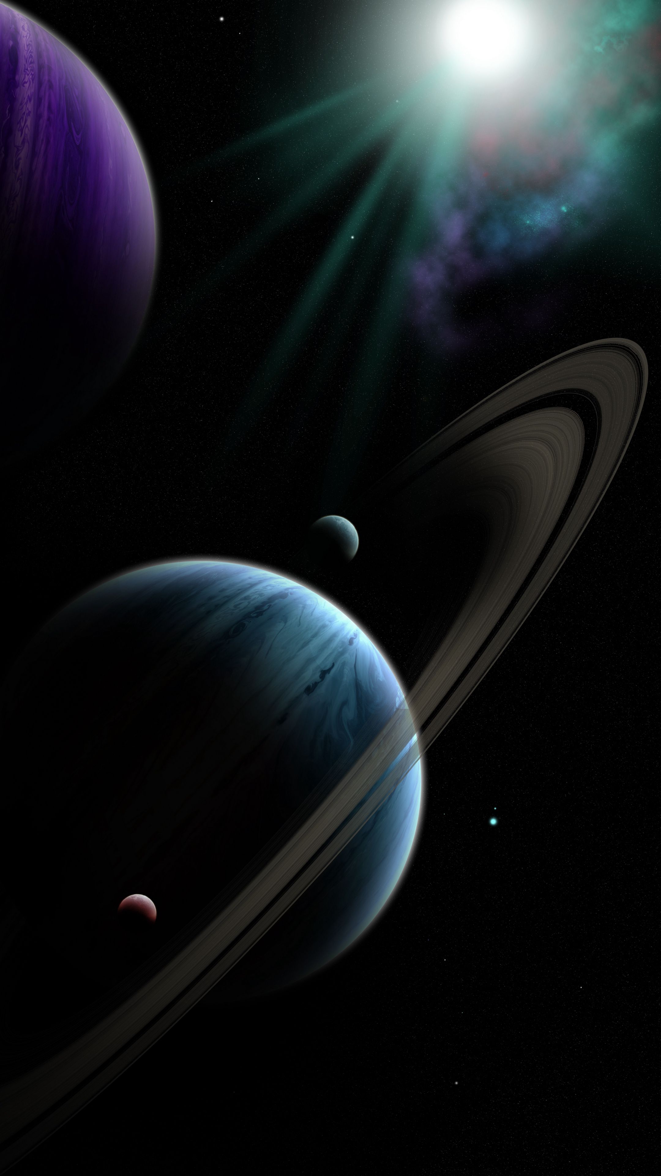 download-wallpaper-2160x3840-space-planets-shine-galaxy-dark