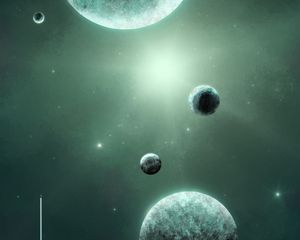 Preview wallpaper space, planets, shine, stars, universe